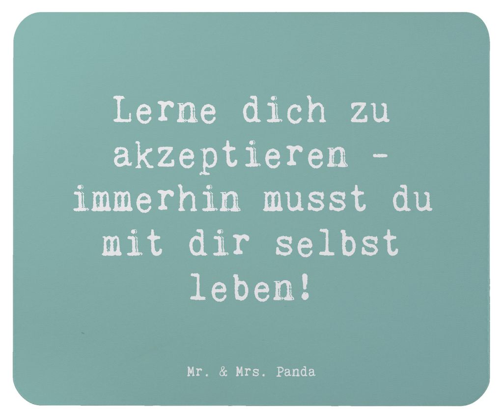Mr. & Mrs. Panda Mouse Pad Spruch Selbstakzeptanz Lernen - Meeresbrise - Geschenk, Selbstmotivation, laptop mousepad, Zitat, Schwäche, Motivation,...