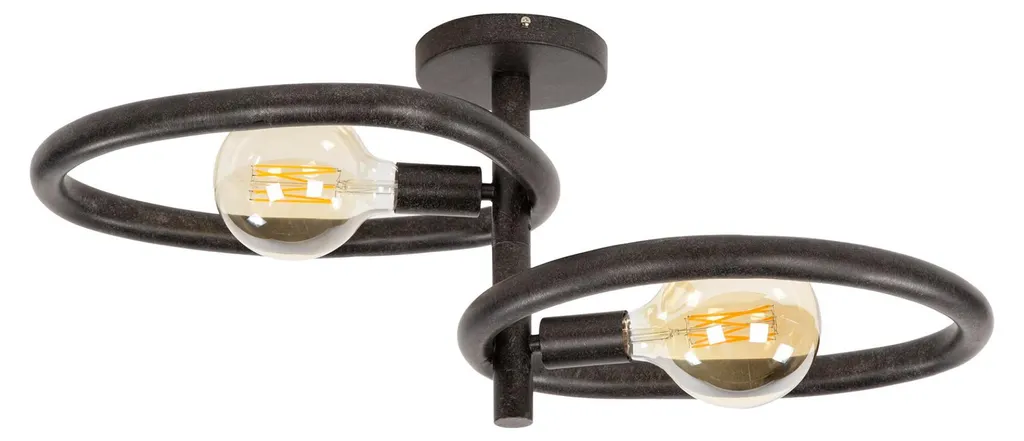 Plafonnier FURNLUX Galet Noir 73 cm - Luminaire Design pour Salon Moderne