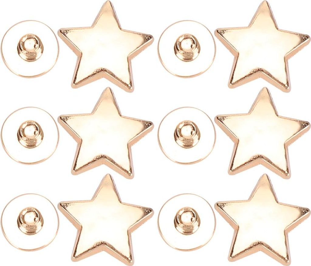 50 Sets Sternform Niete 12mm Flachschraube Kleidung Accessoire Anti -Korrosion Zinklegierung (Gold)