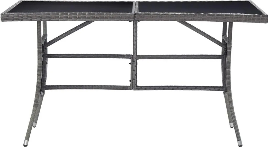 Table de jardin 140x80 cm en résine résistante grise au style moderne