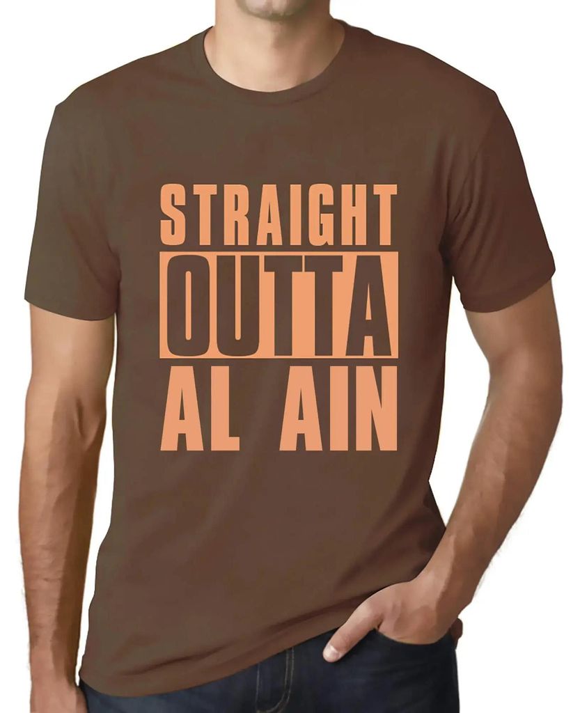 Herren Grafik T-Shirt Direkt aus Al Ain – Straight Outta Al Ain – Öko-Verantwortlich Vintage Jahrgang Kurzarm Lustige Druck Geburtstag Geschen...