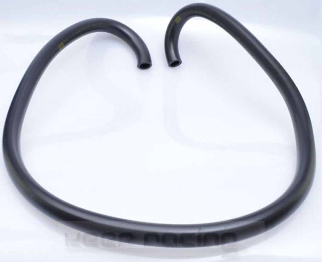 Silikon (SIRFLON) Kühlwasserschlauch bis 140 Grad Celsius, schwarz, 2 Bögen, 90 Grad, 120cm