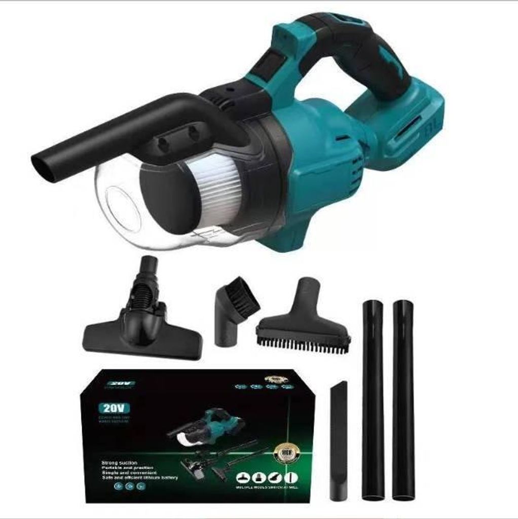 20V Akku Handstaubsauger kompatibel mit Makita 18V Akku, 1000W Nass-/Trockenstaubsauger mit 6 Zubehörteilen, LED Licht, ohne Akku & Ladegerät
