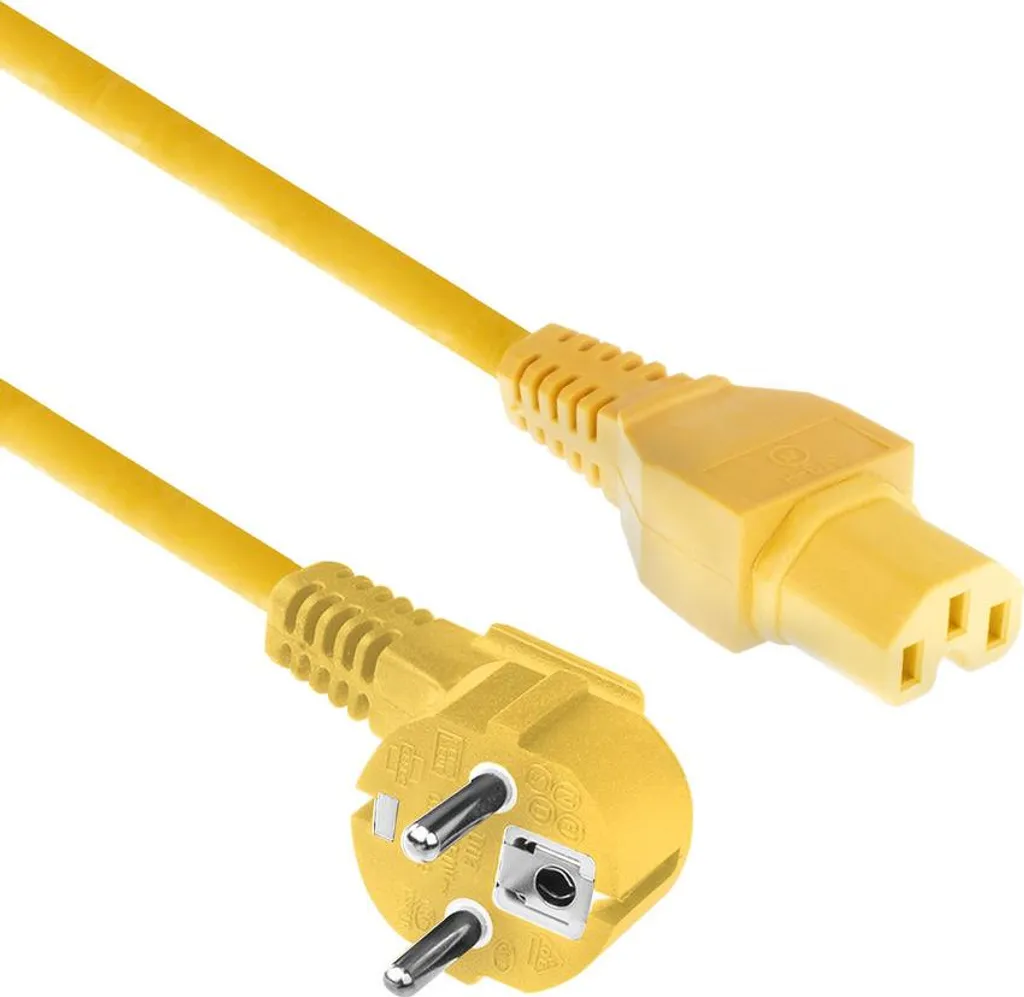 ACT AK5321 Cavo di alimentazione giallo 2 m accoppiatore C15 CEE7/7 (AK5321)