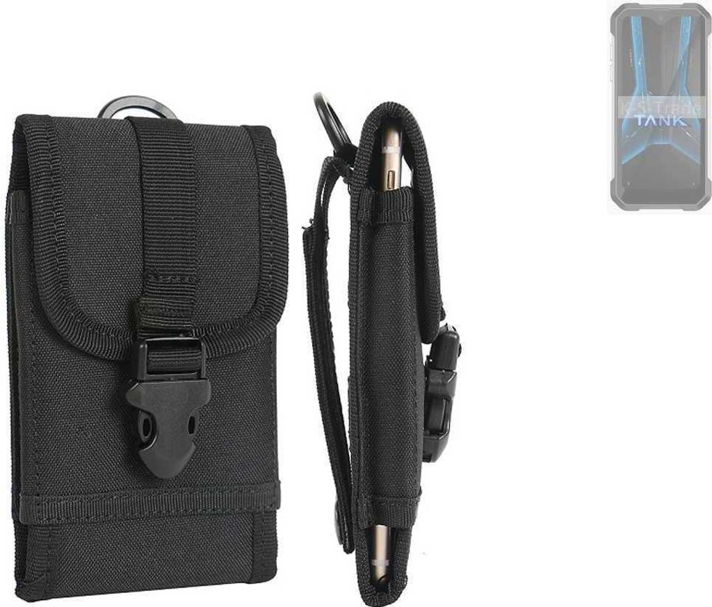 K-S-Trade Holster Handy Hülle kompatibel mit Unihertz 8849 Tank Mini 1 Holster Handytasche Gürtel Tasche Schutz Hülle Robust Outdoor schwarz