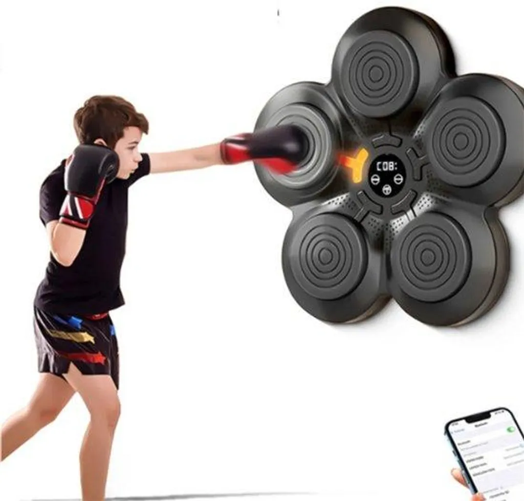 Machine De Boxe Musicale Intelligente Bluetooth 5.3 – 9 Vitesses/modes, écran LED, Murale, Mousse PU