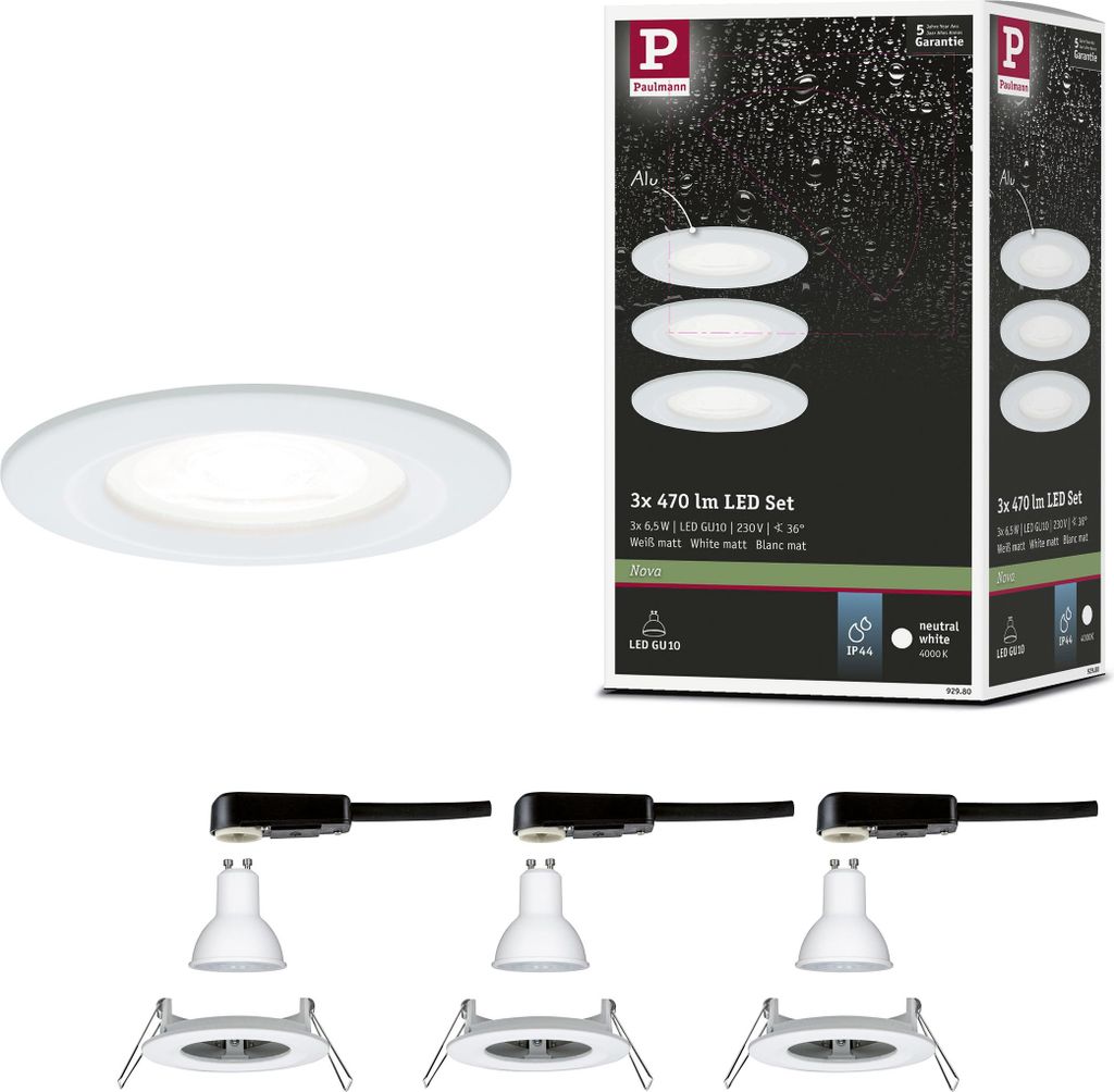 Paulmann LED Einbauleuchte Nova Basisset starr