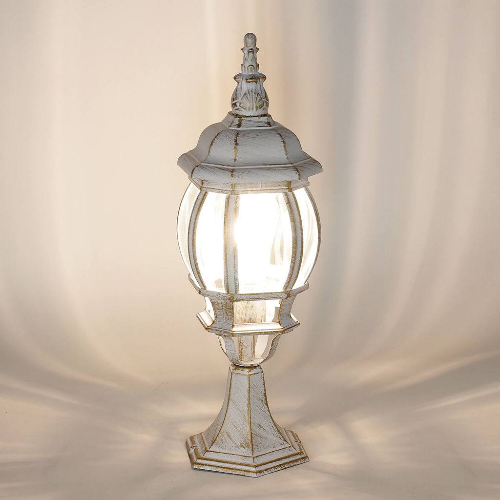 Elegante Stehlampe Gold Antik für Außen E27 106cm IP43 Garten Hof Weg Leuchte 