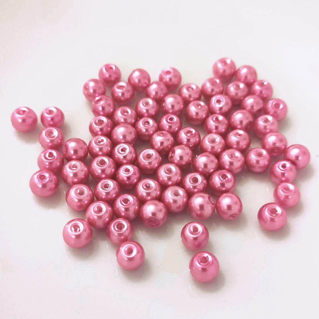 Glasperlen - Typ 'rund' - 20g - 6 mm - Rosa Obrázek produktu 