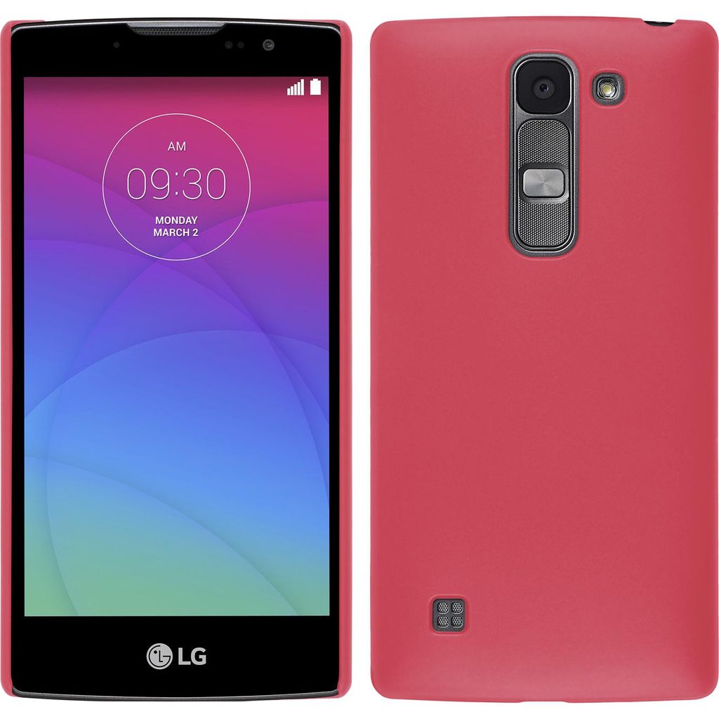 PhoneNatic Case kompatibel mit LG Spirit - Hülle pink gummiert Hard-case + 2 Schutzfolien