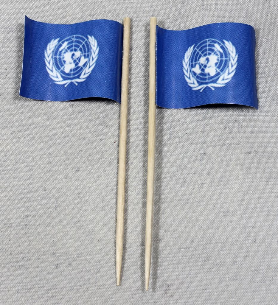 Party-Picker Flagge UNO United Nations Papierfähnchen in Spitzenqualität 25 Stück Beutel