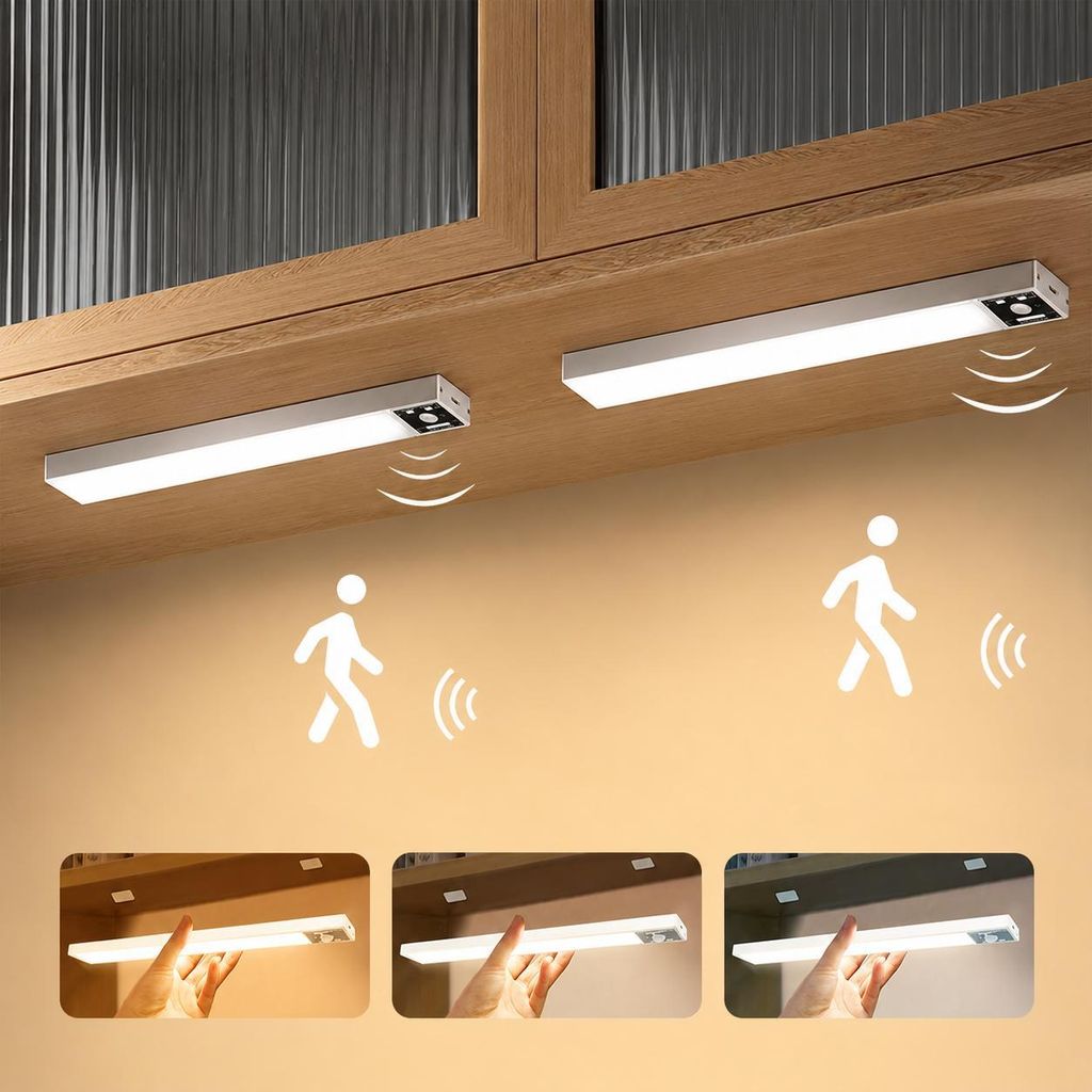 40cm Schrankbeleuchtung Led Mit Bewegungsmelder 2 Stück Produktbild 