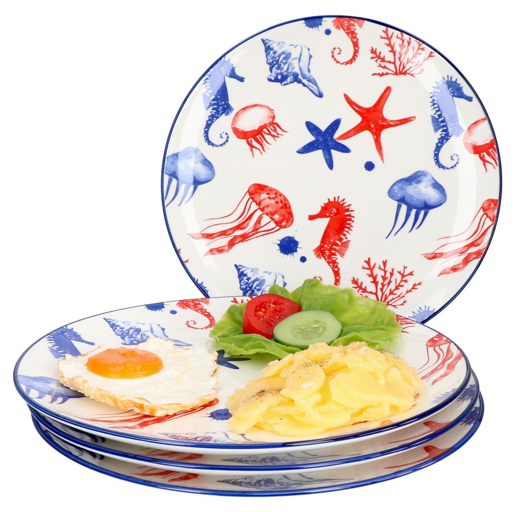 Sada talířů Seaside 4 ks 4 osoby hvězdice Ø 27 cm Obrázek produktu 