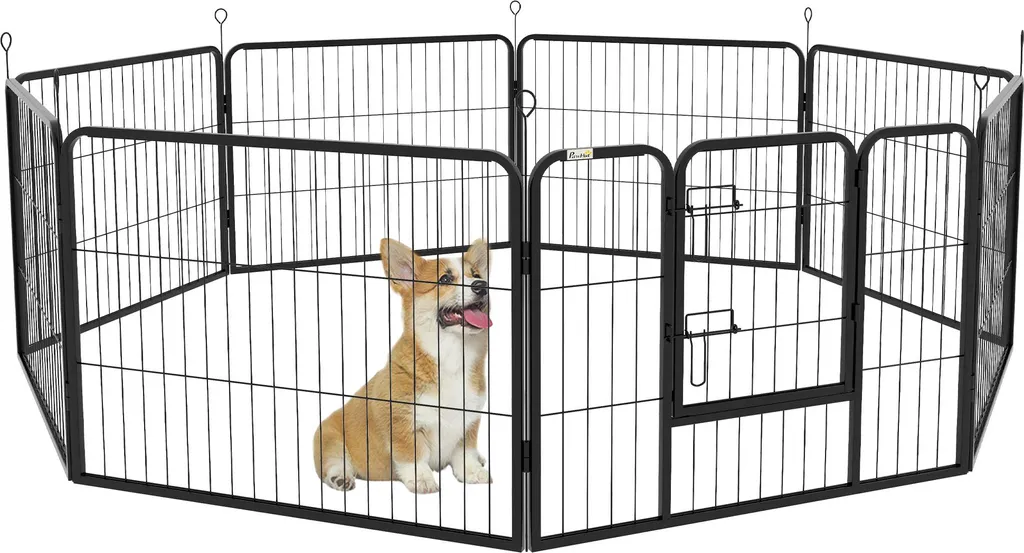 Sécurisez votre Chiot avec cet Enclos 8 Panneaux Parc Intérieur Anti-Fuite
