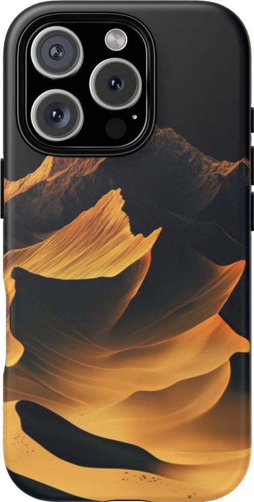 Goldenes Bergpanorama mit Farbverlauf – Hülle Kompatibel mit iPhone 16 Pro