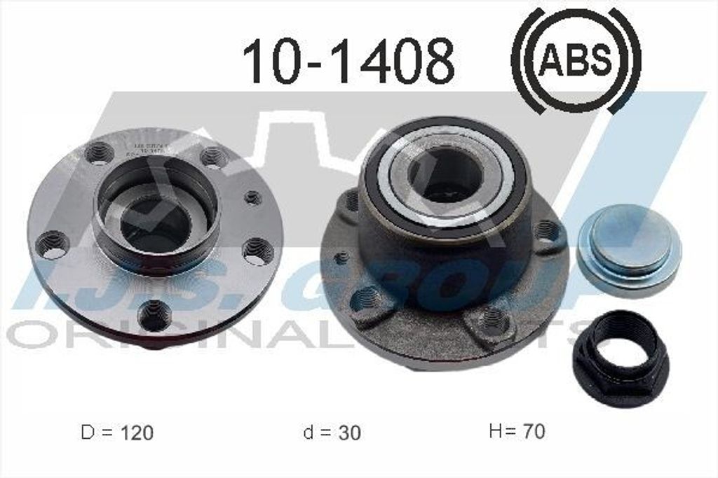 IJS GROUP Radlagersatz Hinten Links Rechts für FIAT Ulysse (179) 120mm 10-1408