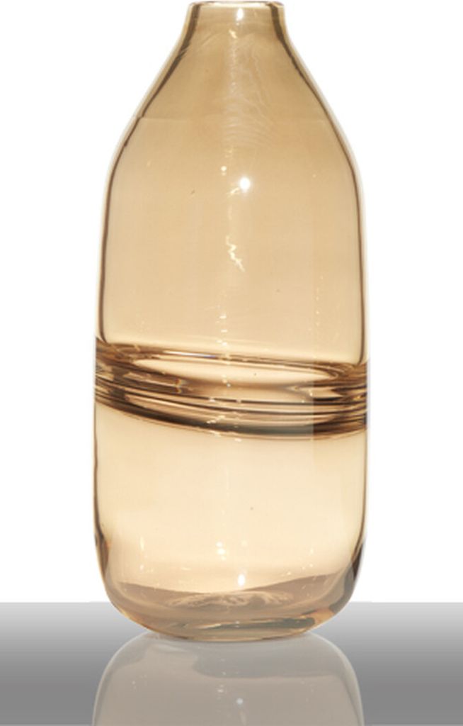 Glasvase Bottle Line Amber H 30 cm