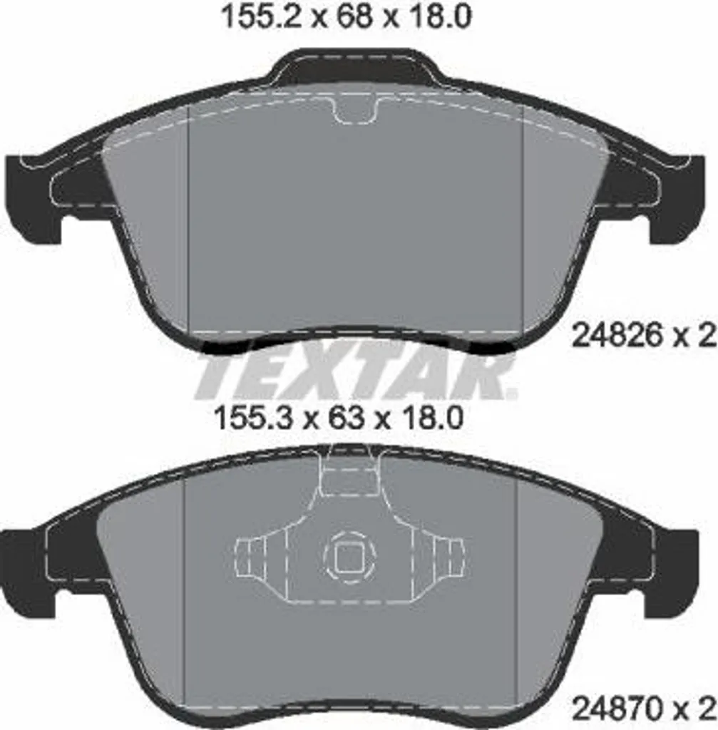 Plaquettes de frein TEXTAR anti-sifflement pour Renault Scenic