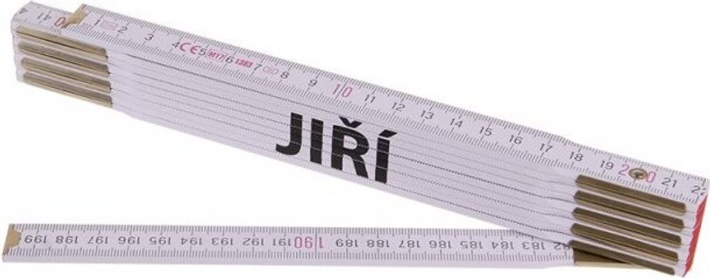 LEVIOR - Zollstock (Gliedermaßstab) 2m JIŘÍ (PROFI, weiß, Holz)