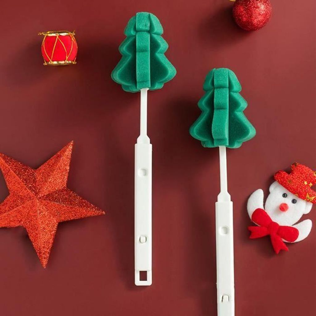 Stück Flaschenbürsten in Form eines Weihnachtsbaums mit langem Griff, flexible Reinigungsbürsten für Flaschen
