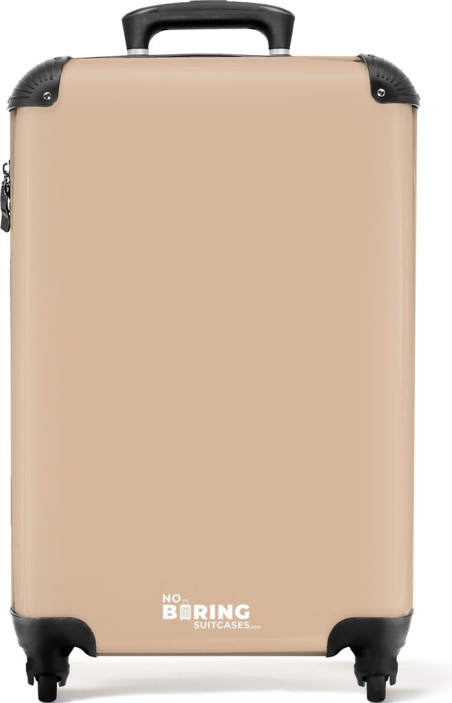 NoBoringSuitcases.com - Beigefarbener Handgepäckkoffer - Trolley - 55x35x25Handgepäck Koffer 55x35x20 cm, 36L,