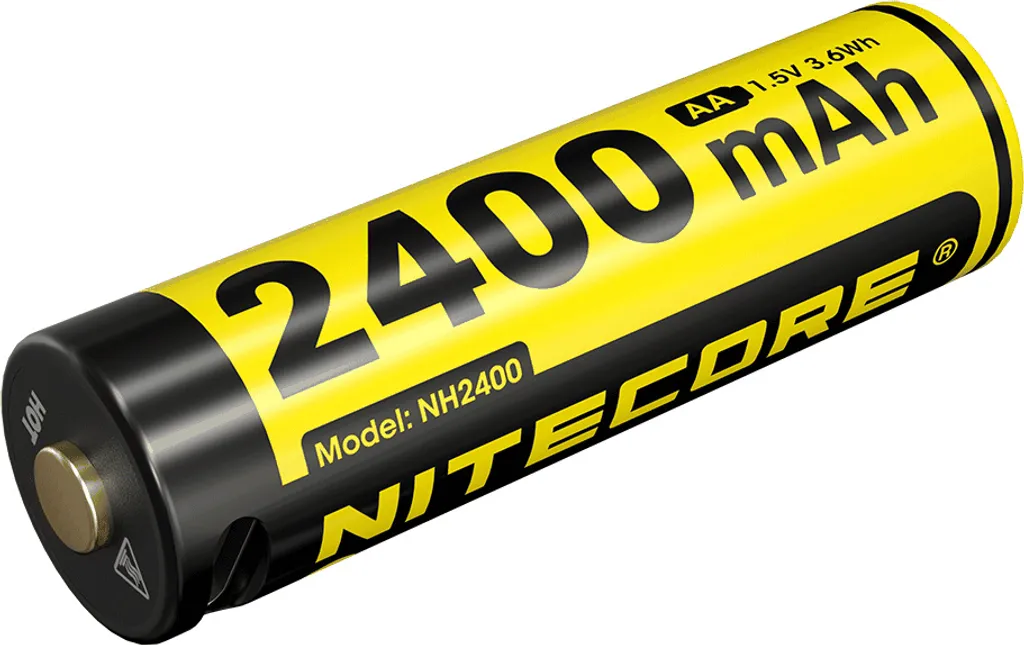 Pack 2 Batteries 14500 USB-C Nitecore NH2400 pour Lampes et Appareils