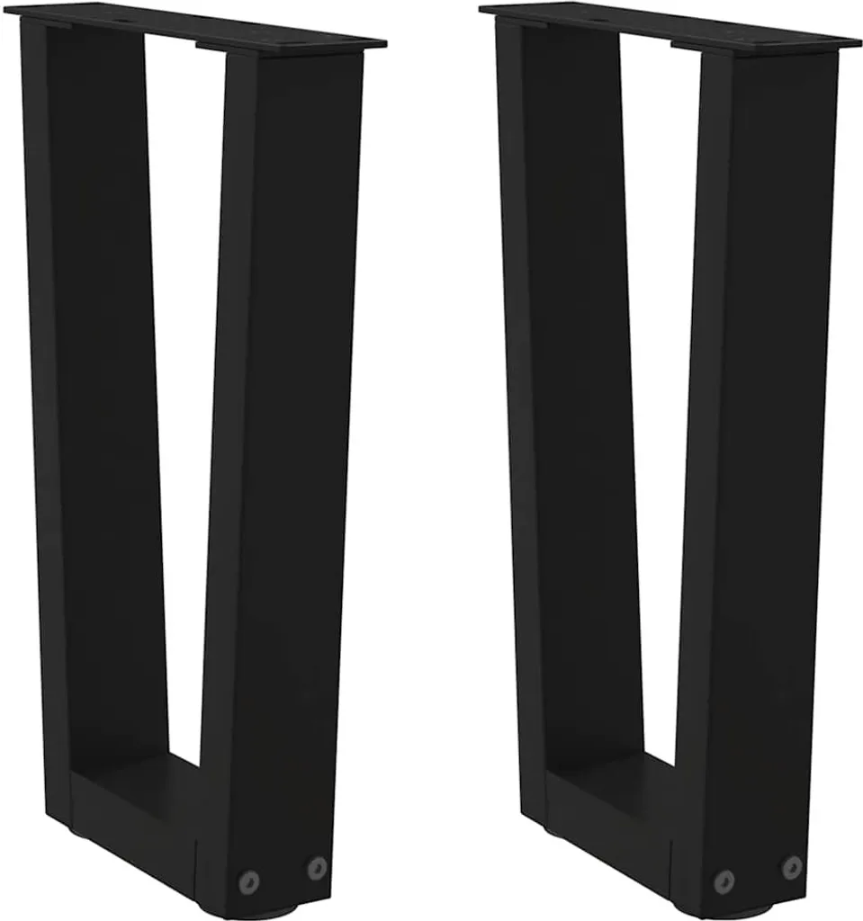 Gambe Tavolino Acciaio Nero Elite 28x43 cm | Stile & Solidità