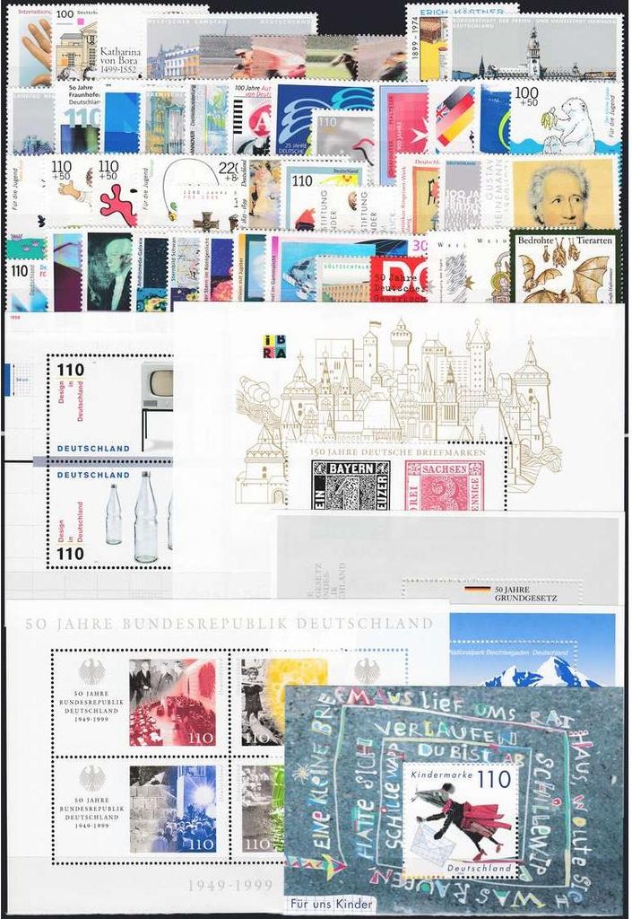 BRD Bund Jahrgang 1999 postfrisch ** komplett
