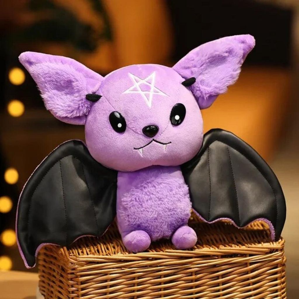 Fledermaus Kuscheltier 30 cm - Lila-Schwarz Plüschtier Produktbild 