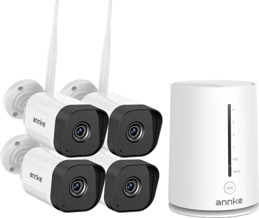 Surveillance maison sans fil 4 caméras extérieures avec mode nuit HD
