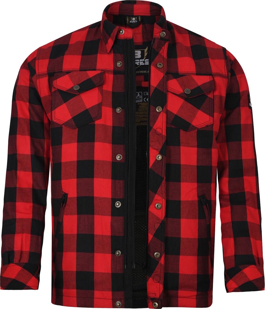 Bores Lumberjack Jacken-Hemd Basic rot / schwarz Herren 2XL