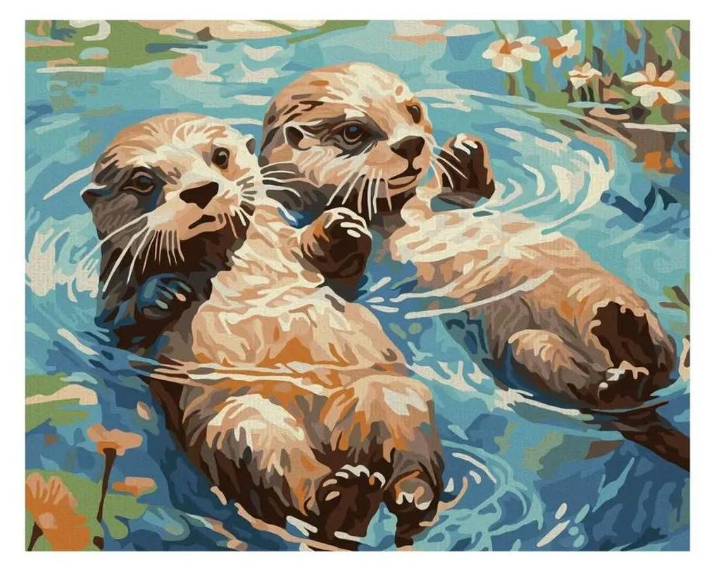 Schipper 92917  Malen nach Zahlen – Otterpärchen - Bilder Produktbild 