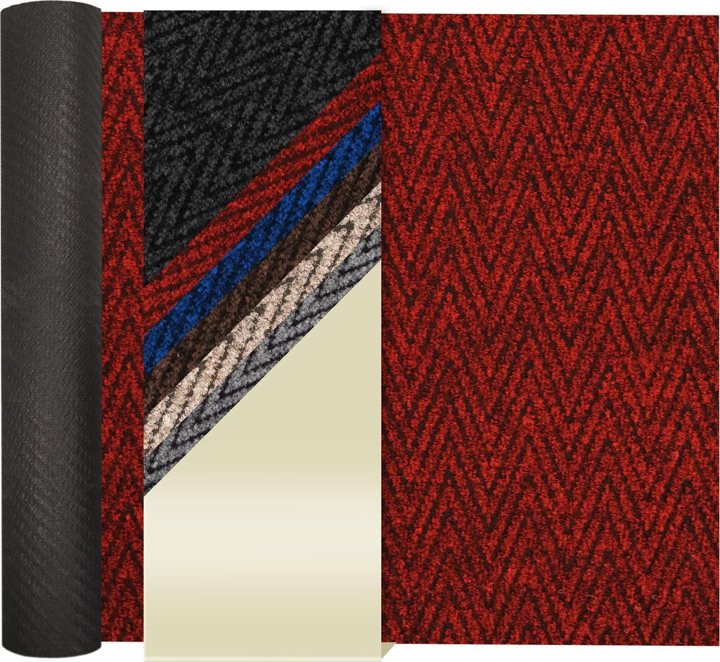 Primaflor Sauberlauf NOBILIS Rot 1,00m x 1,00m - Meterware - Schmutzfangmatte in 6 Farben - Fußmatte mit rutschfestem Gel-Rücken - Antirutsch Lä...