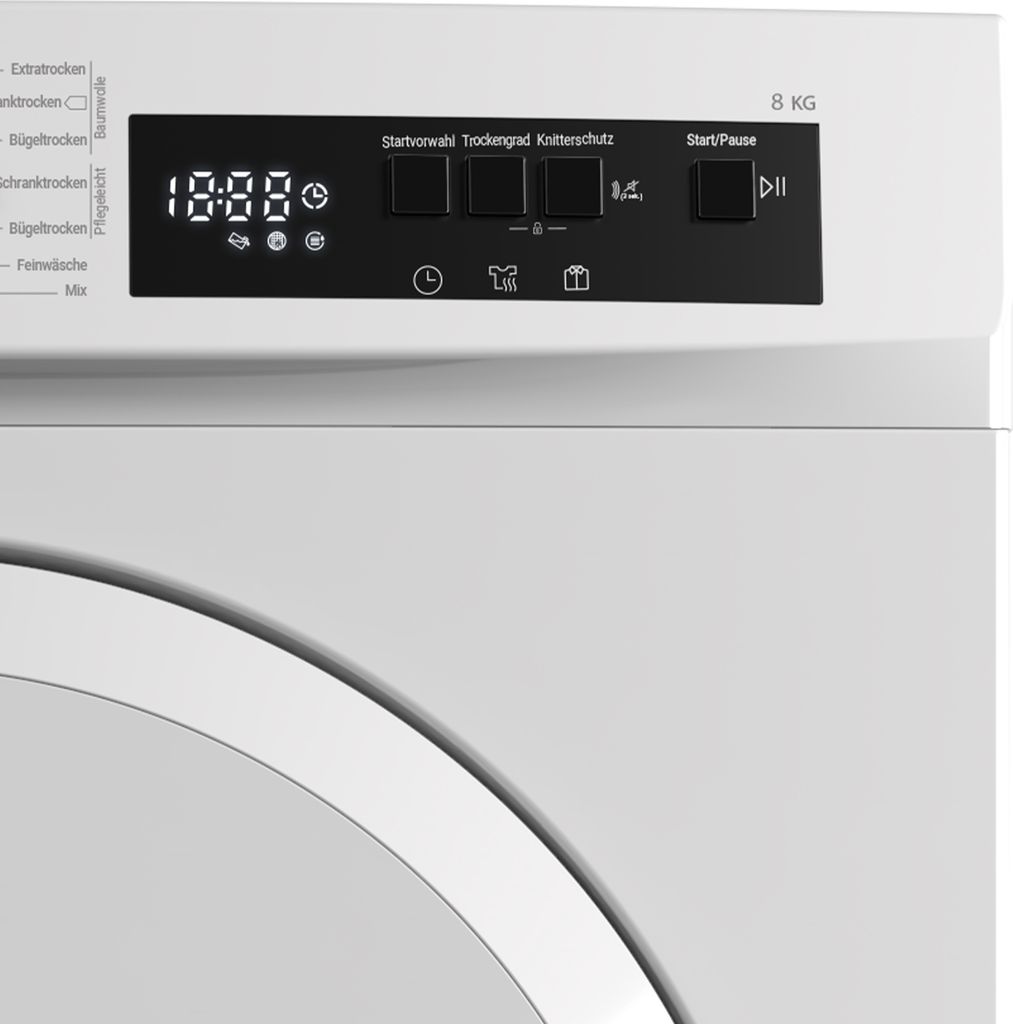 Daewoo Kondenstrockner 8 kg Weiß LED-Display DrumLight Produktbild 6