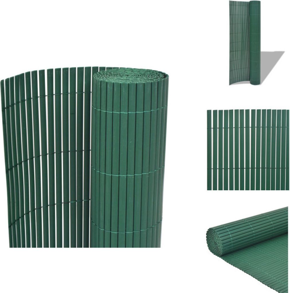 vidaXL Gartenzaun Doppelseitig PVC 90×500 cm Grün - Zaunfelder