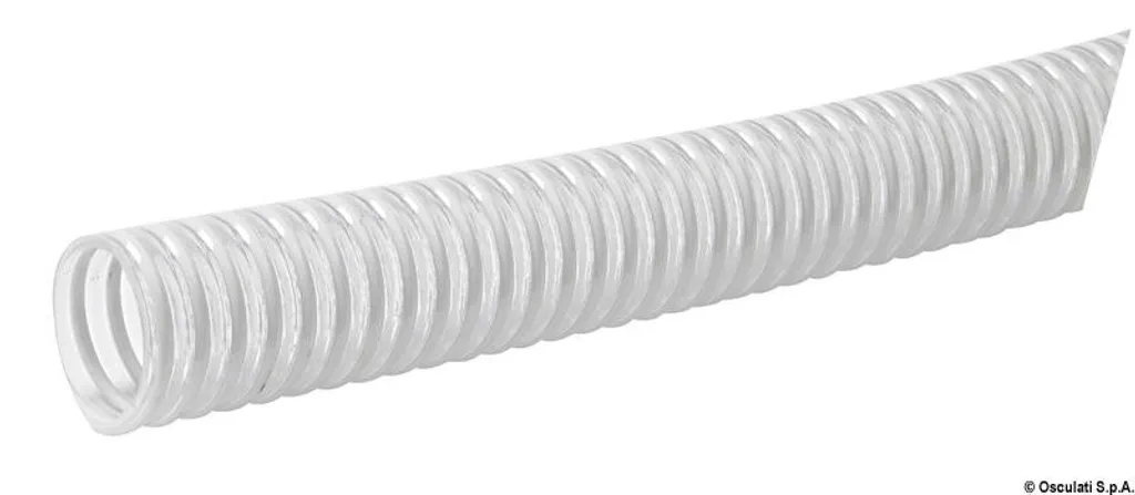 Tuyau spiralé en PVC blanc 46 mm - Couronne de 30 mètres robuste
