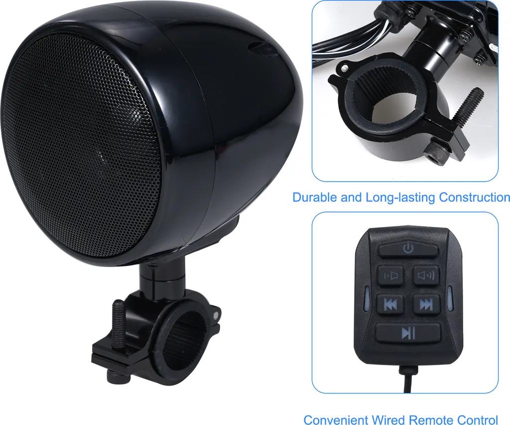 Enceinte Moto Bluetooth Étanches SPK400 avec Télécommande et Son 20W