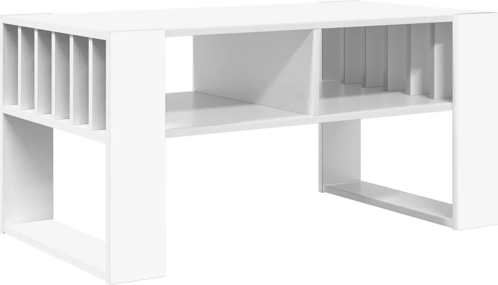 Tavolino Bianco da Salotto 92x49,5x45 cm | Legno per Arredo Moderno