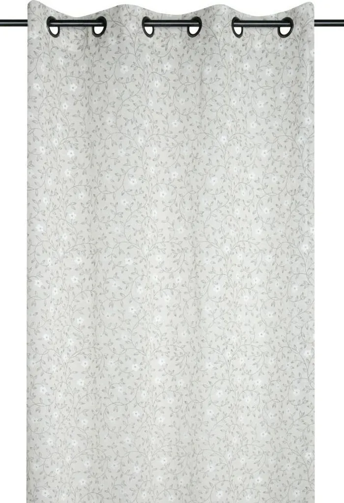 Rideau GINNY 140x260 cm STOF beige à motif fleurs pour une déco chic
