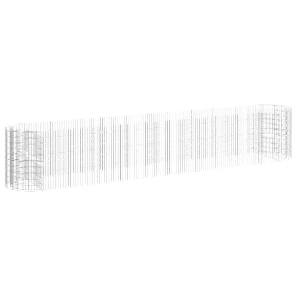 Jardinière gabion géante en fer galvanisé 600x100 cm pour potager et fleurs