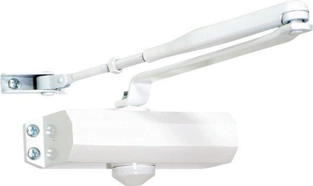 Automatische deursluiter - voor buiten- en binnendeur - instelbare demper - wit - 40-65 kg