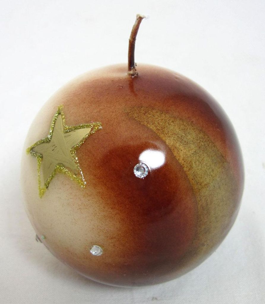 Kugelkerze "Arktur" Braun, Ø ca.8 cm Produktbild 