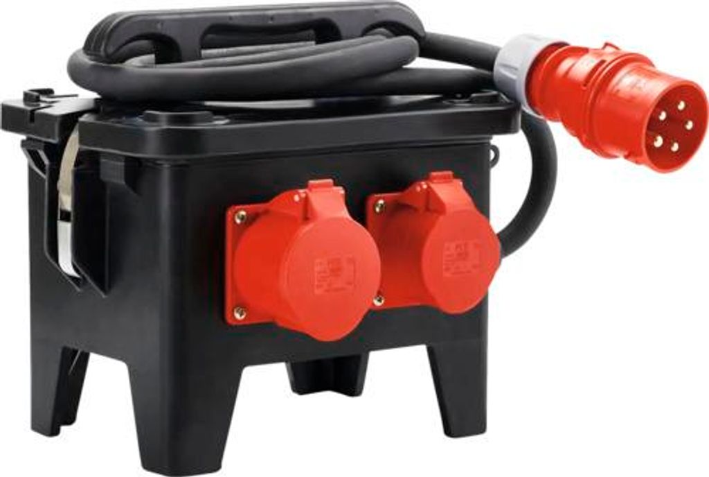HEDI Stromverteiler 4x Steckdosen 250V, 1x CEE-Steckdose 400V/5x16A, 1x CEE-Steckdose 400V/5x32A, eingebaute Sicherungen