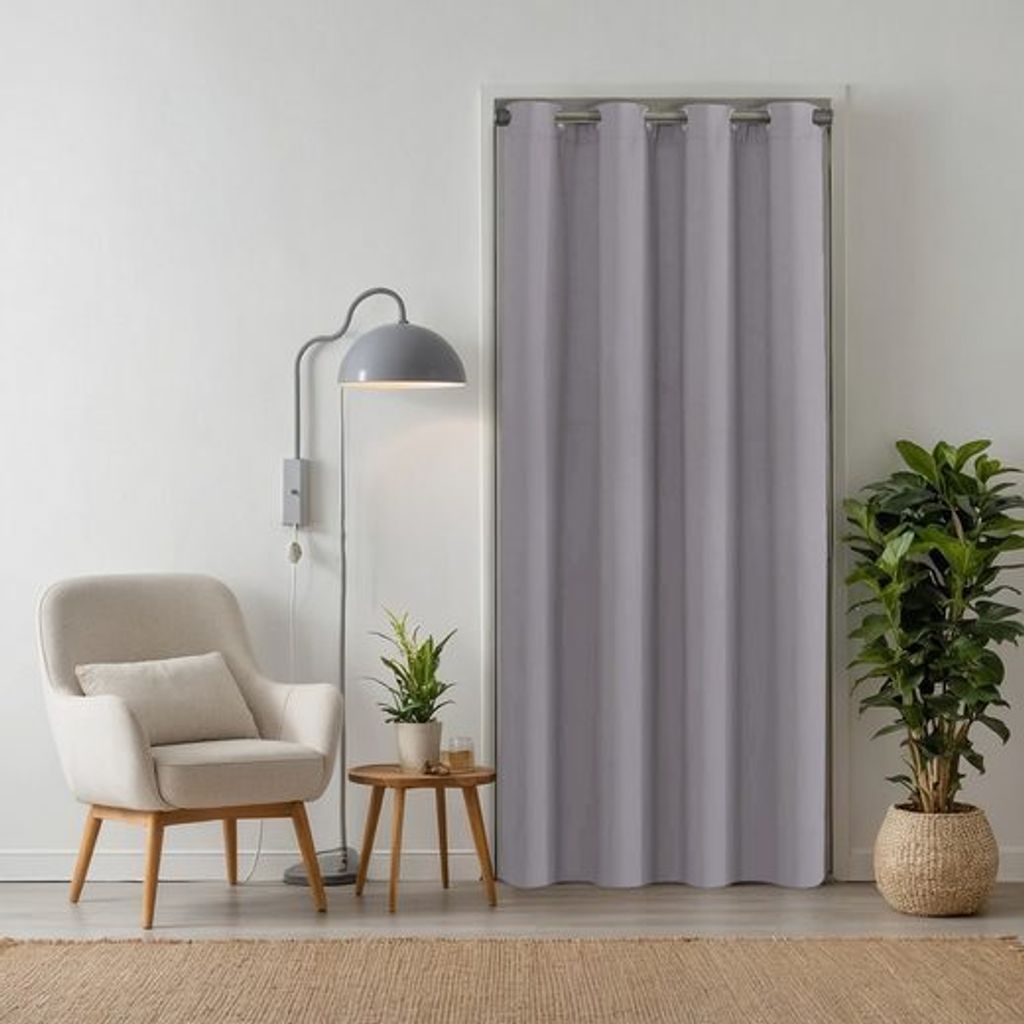 tinycurtains, Türvorhang 200x150cm, für alle gängigen Türgrößen, Thermovorhang, ohne Stange
