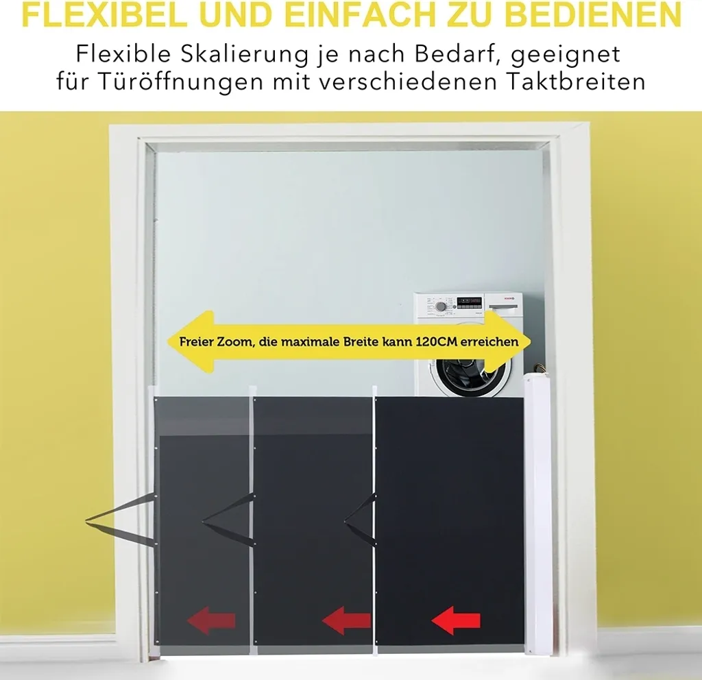 Barrière de sécurité bébé et animaux blanche extensible sans perçage