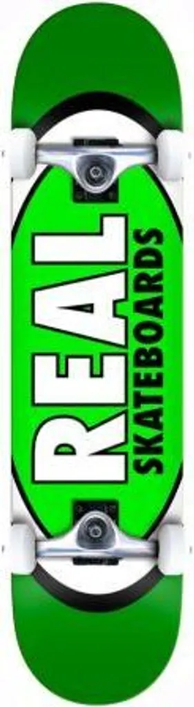 Planche de skate complète Real Classic Oval Green 8.0 pour le street