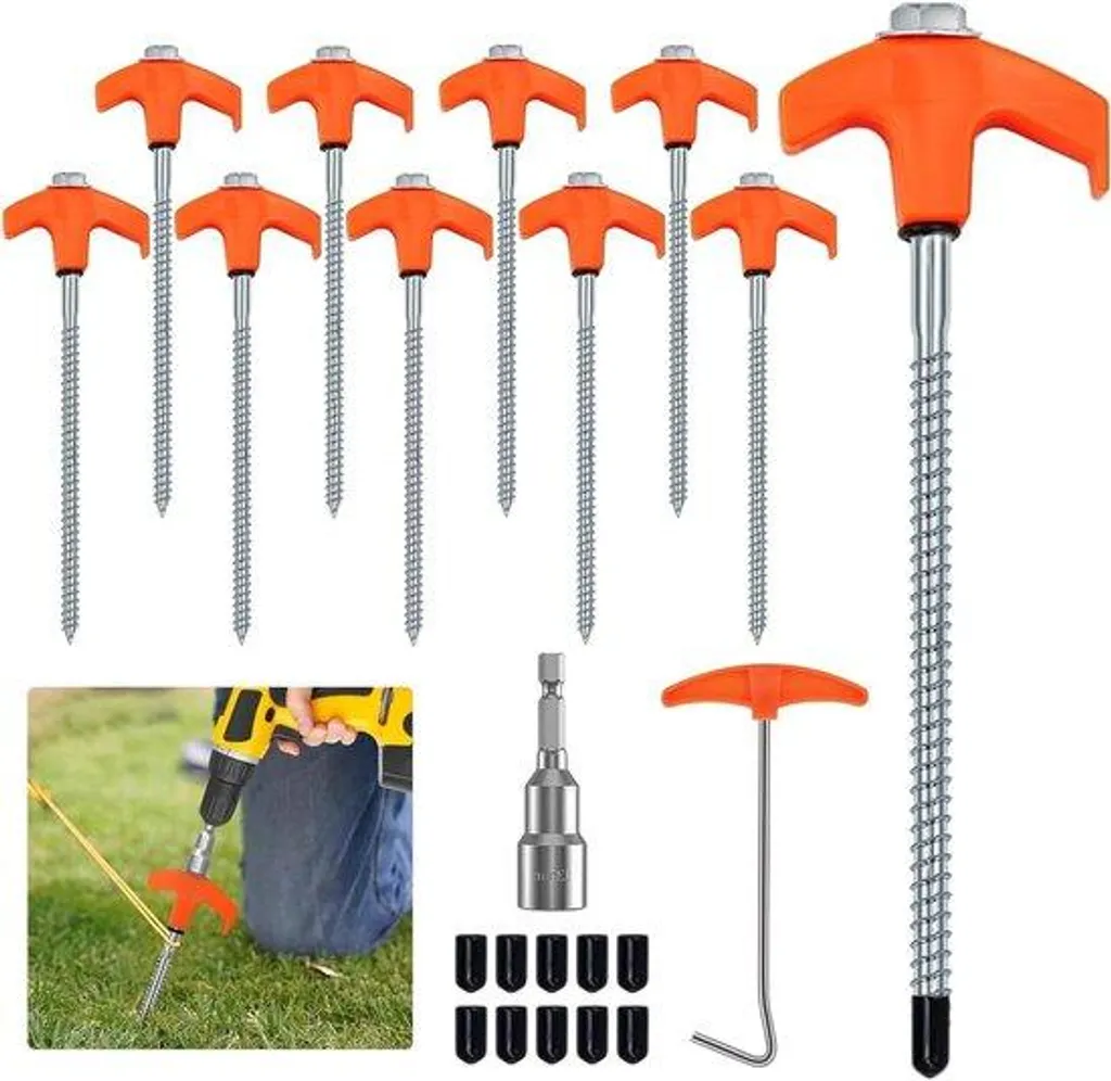 Crochets pivotants en acier inoxydable pour camping et bivouac - 10pcs
