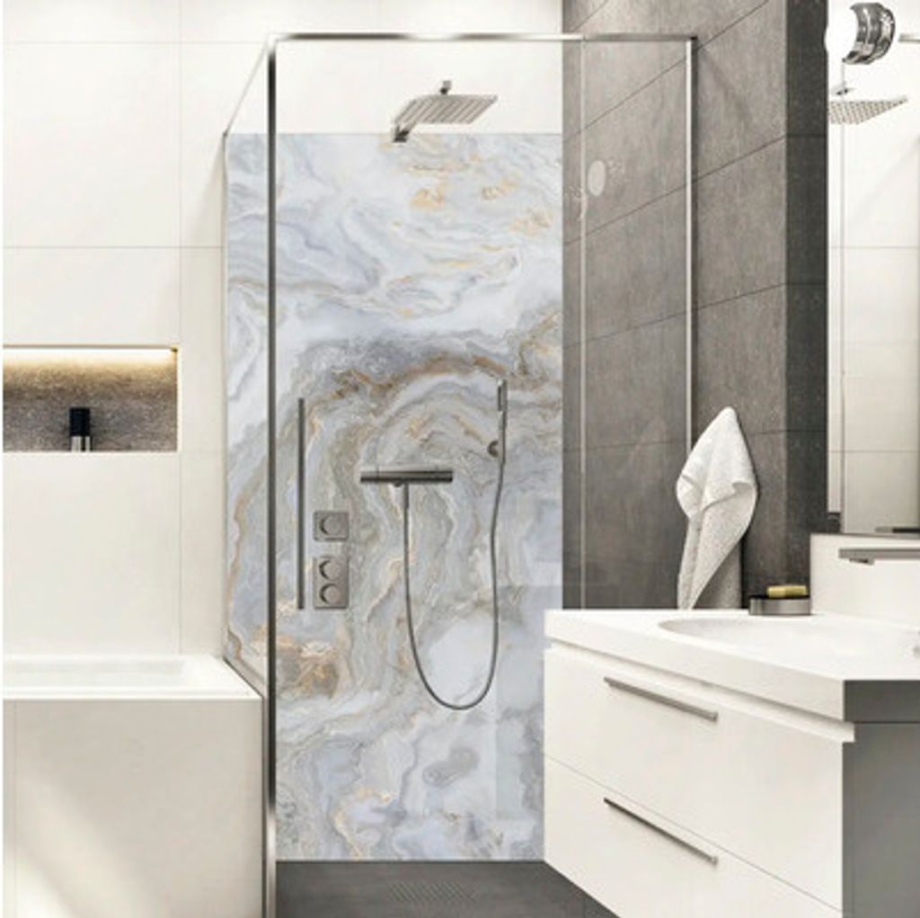 Duschrückwand mySpotti Shower Stig Marmoroptik 210 x 100 cm SH-210100-1778-HB