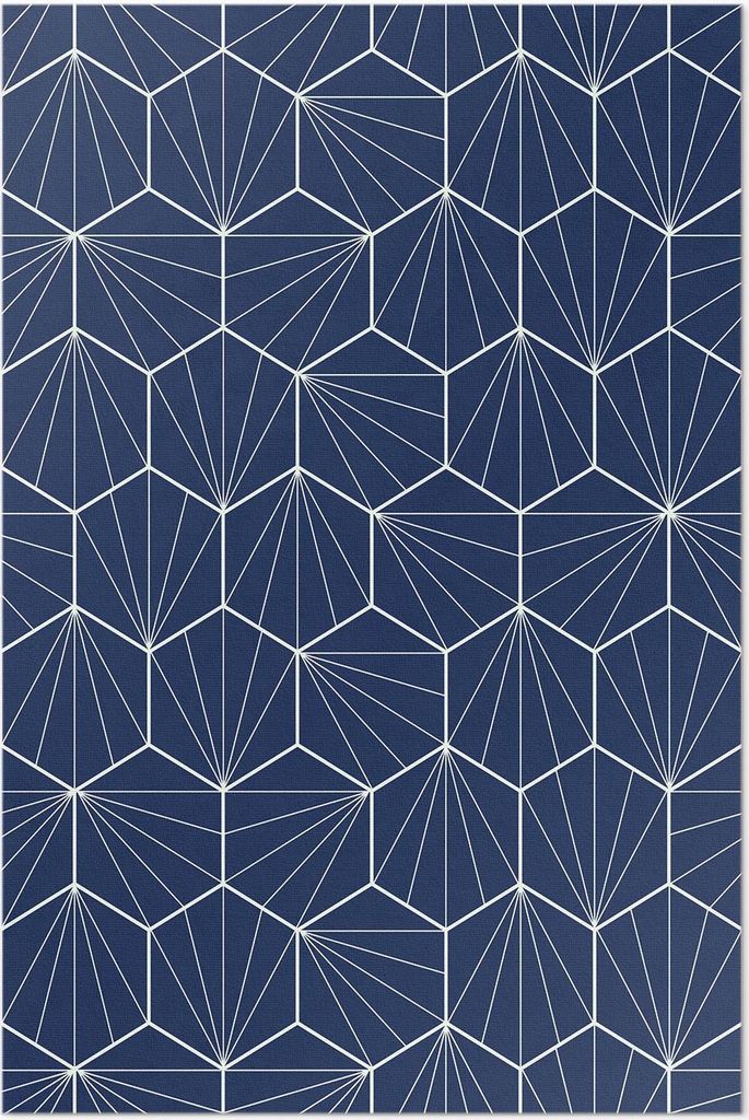 Sechsecke mit linearen Mustern – Vinylteppich – 150x225 cm – Indoor Teppich – Flur – Pflegeleicht – Modern
