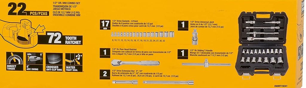 Dewalt Schraube Set 22El. 1/2"